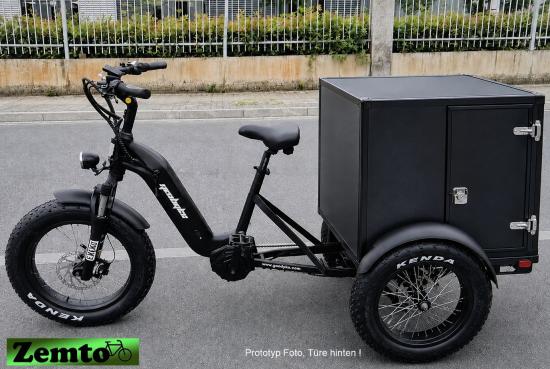 Elektro Dreirad Zemto-Revom Trike mit Koffer, Mittelmotor , dicke Reifen Vorbestellbar